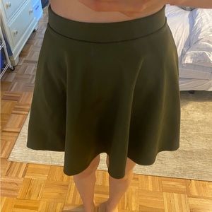 Olive green short skirt. Nice thick scuba fabric!